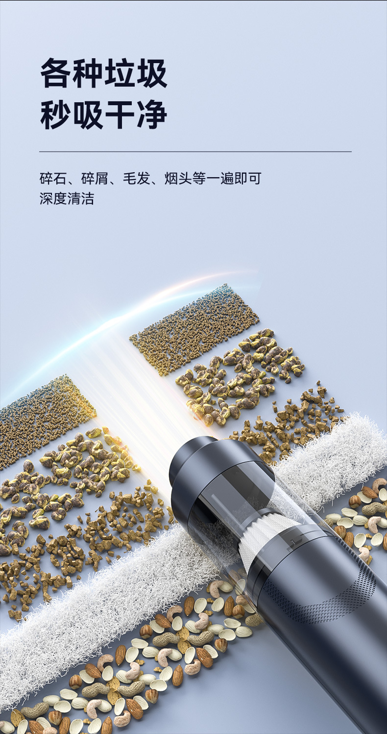 Car-Mounted Brushless Vacuum Cleaner with Strong Suction, Small All-In-One Blowing and Suction Machine for Car Use, Dual-Use Wireless Strong Suction