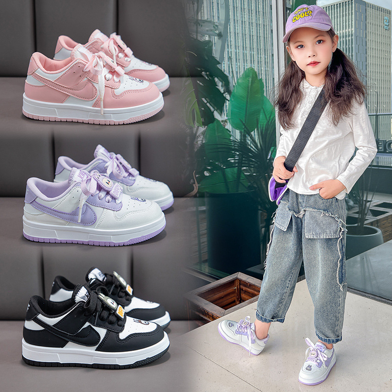 儿童板鞋低帮女童运动鞋秋季新款韩版休闲鞋轻便厚底女孩跑步鞋潮|undefined