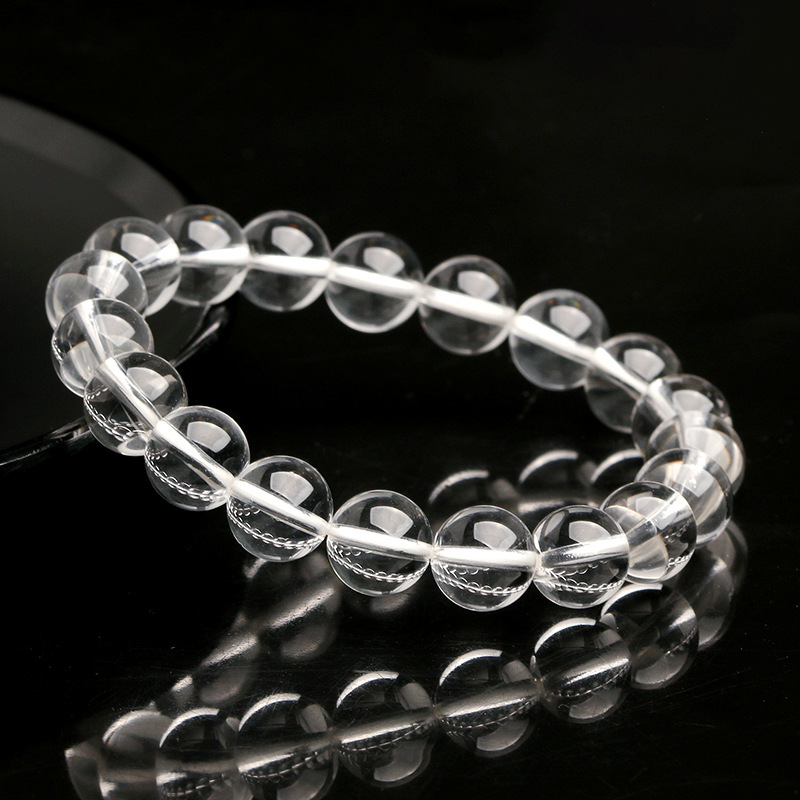Natural White Crystal Bracelet, Collectible Grade Pure Demagnetized Stone Beads, Versatile High-End Elegant Crystal Wholesale
