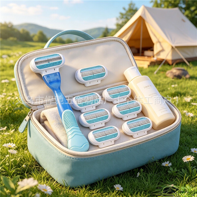 Women's Manual Razor with 3 Blades, Traditional Manual Razor for Shaving Underarms and Leg Hair