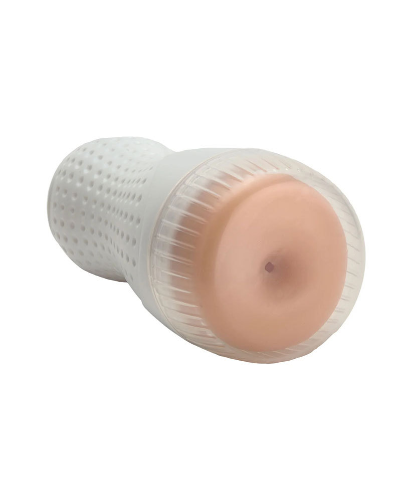 Large Manual Male Masturbator Cup with Suction, TPE Textured Sleeve — detail image 6