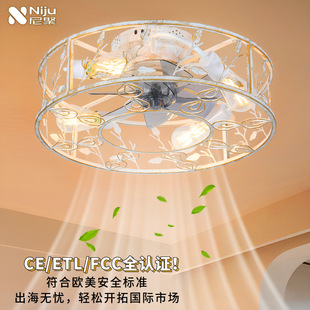 Retro Fan Lamp, Bedroom American Fan Lamp, Iron Art Bedroom Home Italian Fan Lamp, High-End Hall Ceiling Fan Lamp