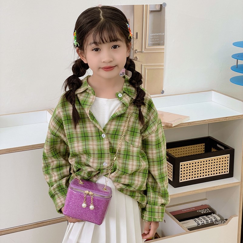 Bolso de hombro para niños y niñas con lentejuelas de estilo coreano, mini cadena de color sólido simple, bolso de mensajero para niños, nuevo bolso de caja para niños