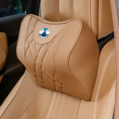 Suitable for Denza D9 car headrest, N7 seat cushion, N8 neck pillow, lumbar support, interior accessories, modification parts, comfortable seat cushion (Waist support) - tengshushi-pillow-golden-brown-1-piece