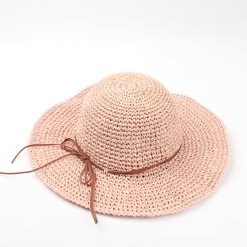 Women's Casual Beach Solid Color Big Eaves Sun Hat display picture 17