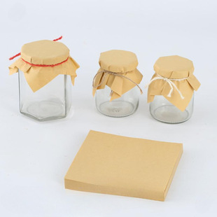 Food Bottle Cap Sealing Paper Pudding Yogurt Chili Sauce Honey Bottle Cap Wrapping Paper Brown Vintage Kraft Paper