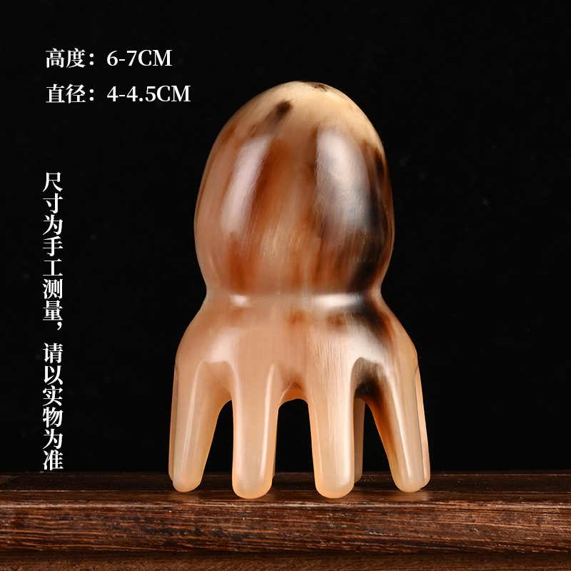 角櫛、頭経絡櫛、本格洗髪頭皮マッサージ櫛、ヘアセラピー専用丸器、ヘアケアブラシ|undefined