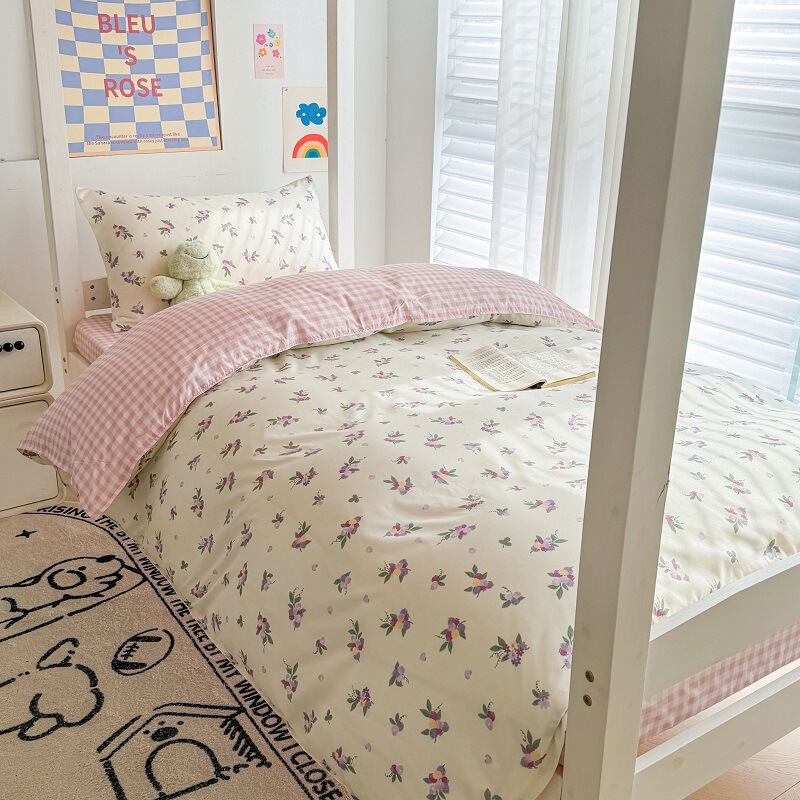 学生寮 6点セット 夏用プリント掛け布団カバー 掛け布団セット シングル寝具90マットレス 二段ベッド|undefined