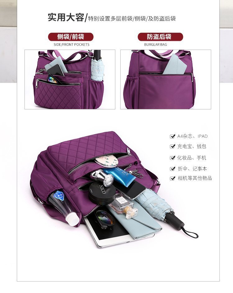 New casual single-shoulder crossbody bag, Oxford fabric bag, simple and fashionable European and American women's bag, cross-border one-piece delivery worldwide undefined