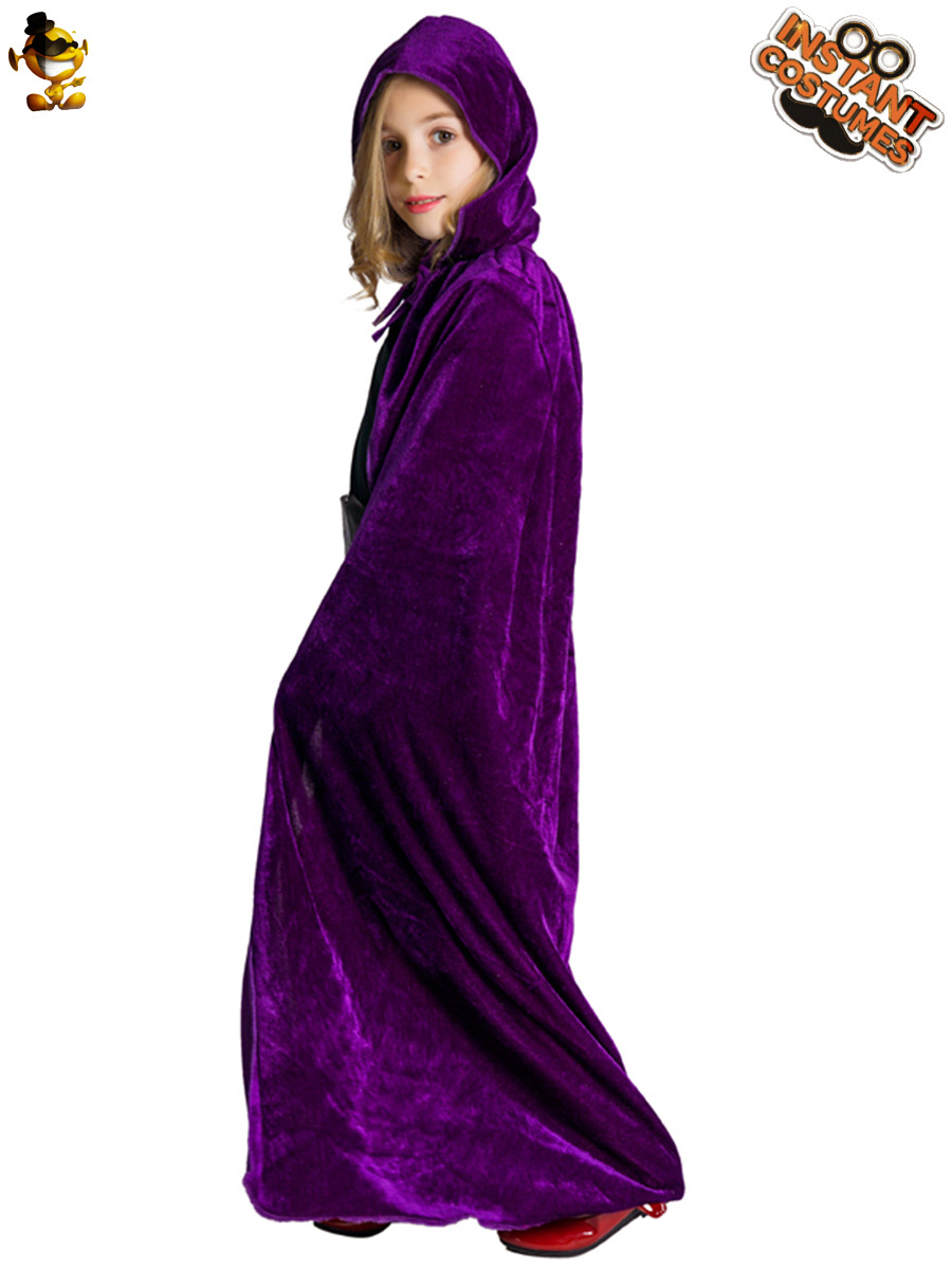 Halloween niña niños terciopelo con capucha partido capa niñas multicolor princesa capa rendimiento traje