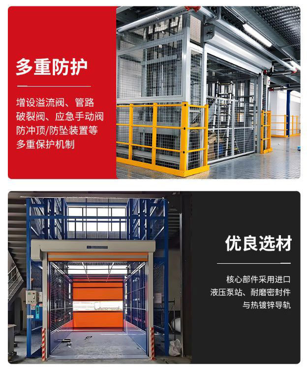Directly Supplied from the Manufacturer: Rail-Mounted Chain-Type Lifting Platform, 2-Ton, 5-Ton Large-Capacity Lift, Workshop Hydraulic Lift Cargo Elevator