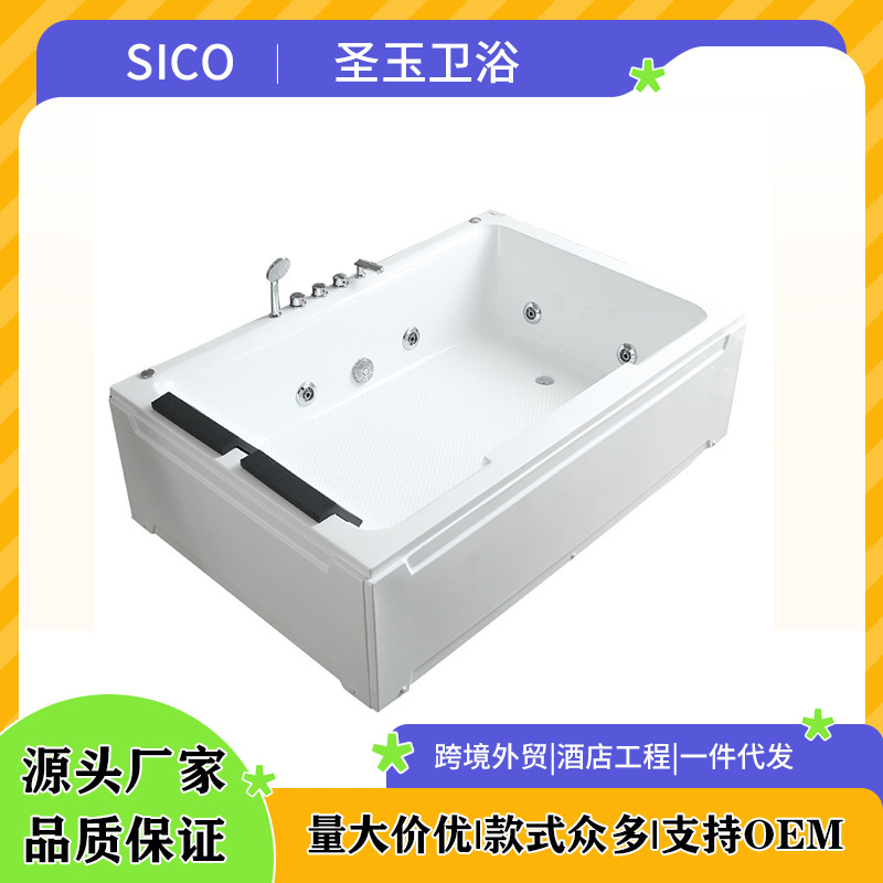 Acrylic Double Bathtub for Couples, Home Use, Adult Surfing Massage, Constant Temperature Large Bathtub, One-Piece Dropshipping, Heat Preservation