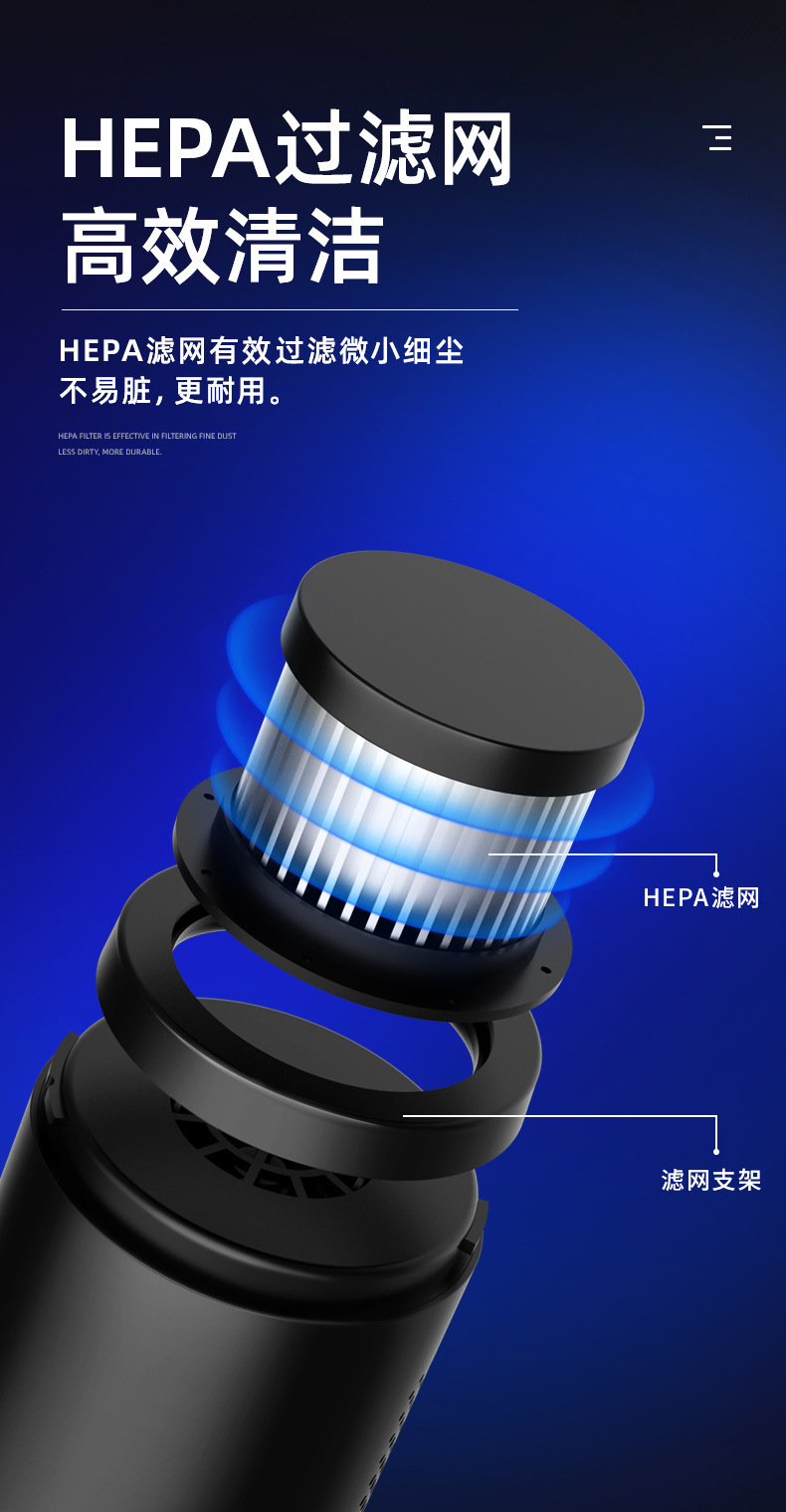 Car Vacuum Cleaner, Small, Large Suction, Handheld, Portable, Wireless Charging, High-Power Dust Blower, Dual-Purpose for Home and Car