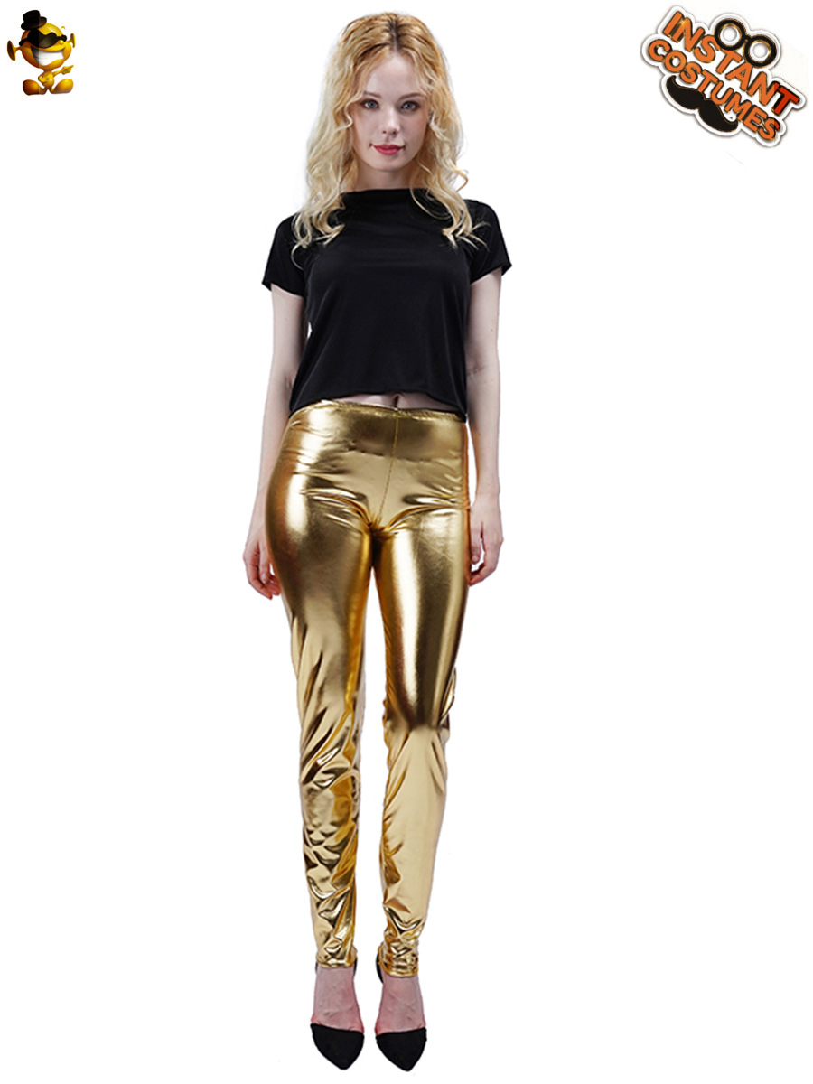 Las nuevas mujeres grandes de metal brillante polainas mascarada etapa desgaste del funcionamiento ropa de fiesta
