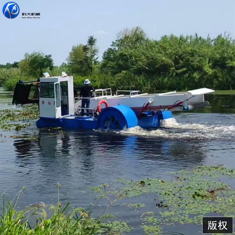 江西全自动割草船 水面河面清理船 库区河道垃圾打捞船  捞草船