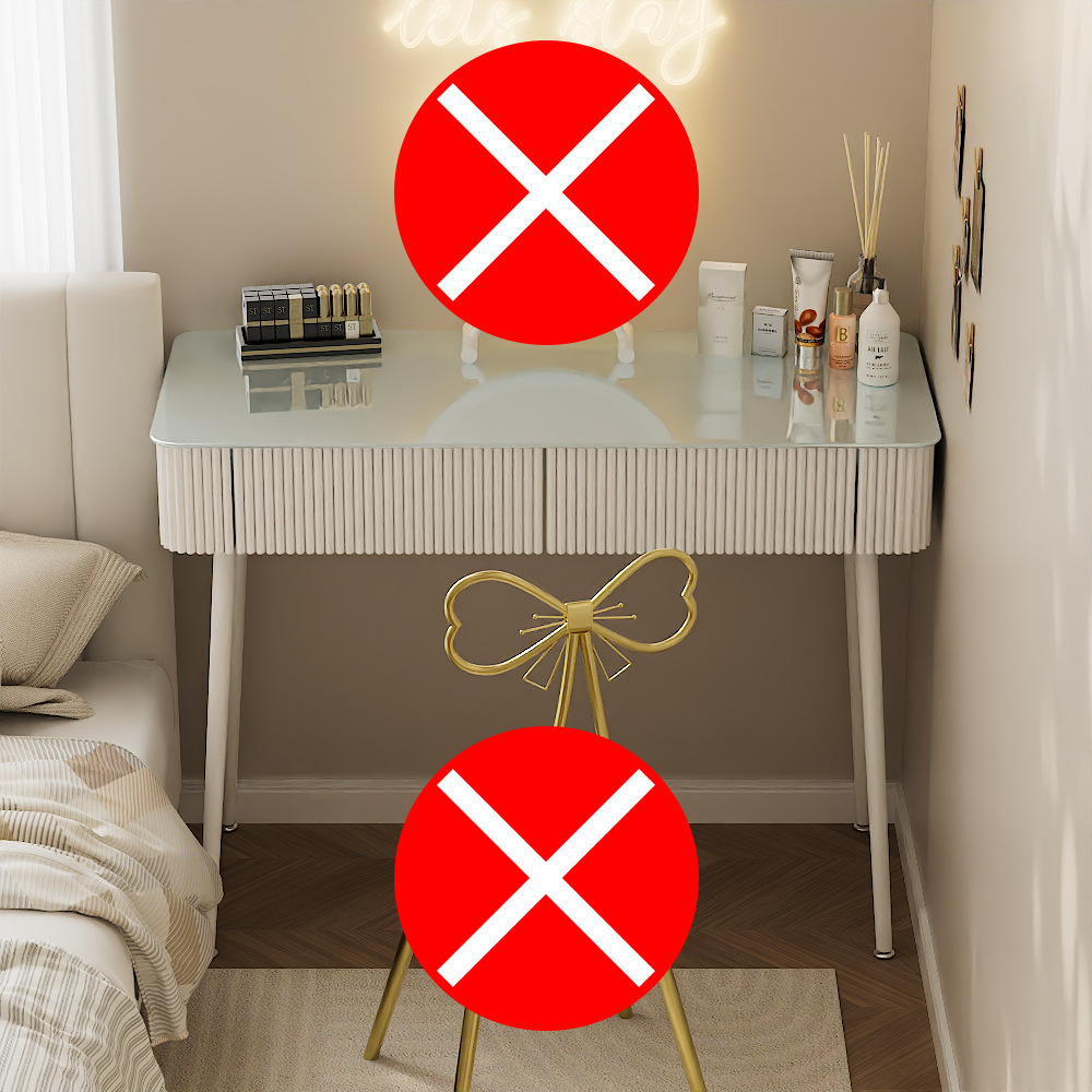 100cm 단일 테이블 (의자 없이 거울)