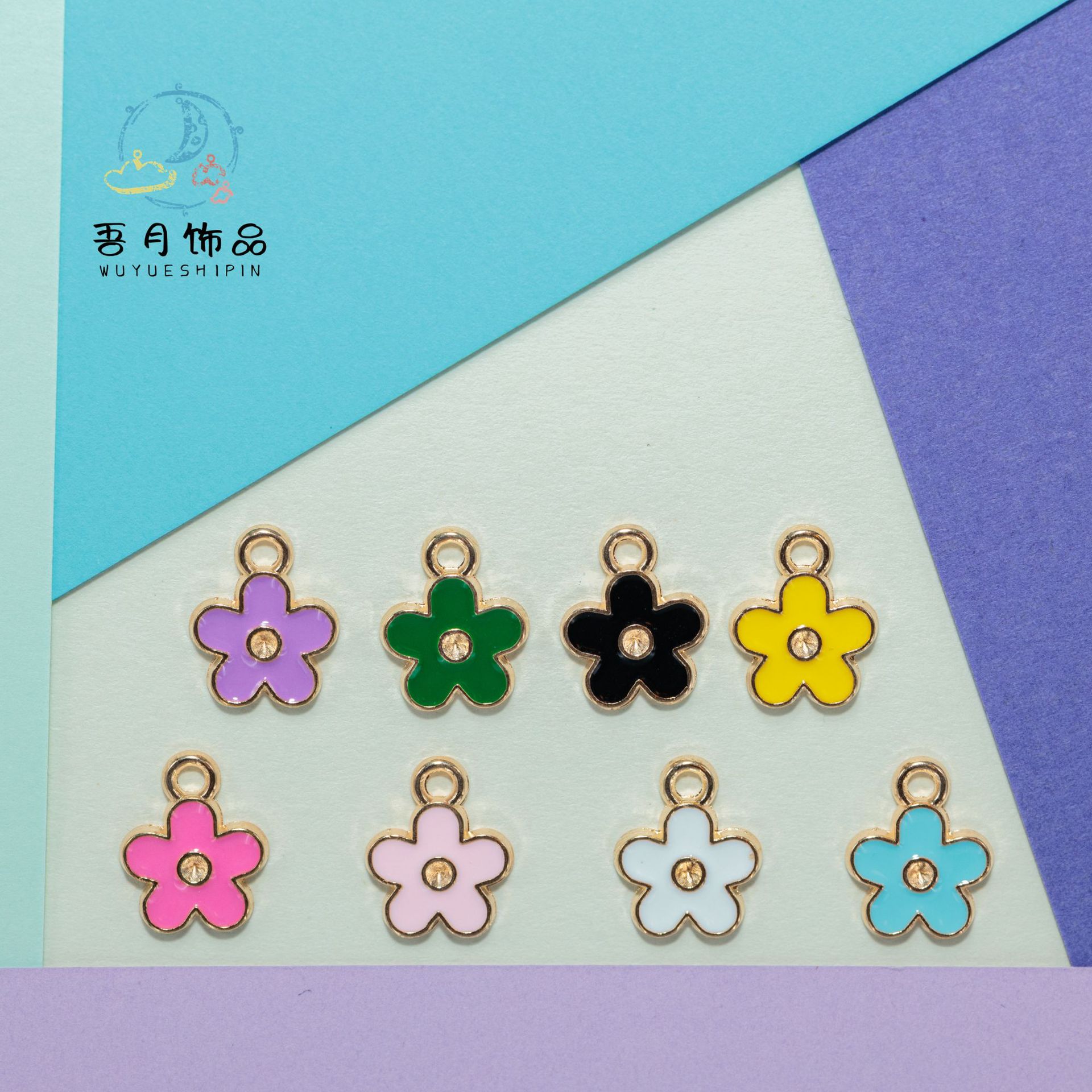 12*10Mm0.45G Mini Series Small Egg Flower Alloy Oil Dripping DIY Jewelry Accessories Korean Style Colorful Pendant Ear