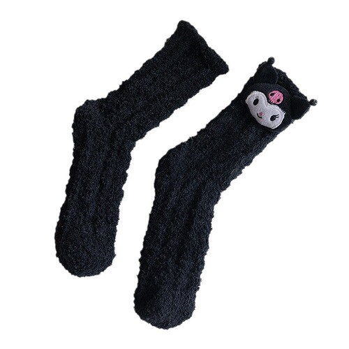 Socks women's coral velvet mid-calf socks autumn and winter home floor socks sweet style Japanese plush warm and cute sleep socks