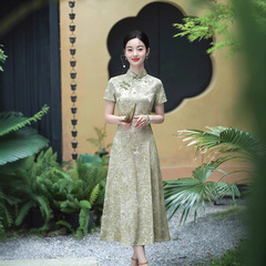 妈妈修身旗袍年轻款新款气质中国风女装民国复古改良优雅旗袍淑女