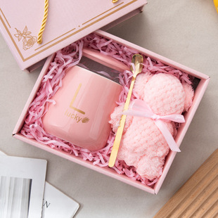 Cup Customized Accompanying Gift suit Ceramic Water Cup Gift Opening Event Random Gift Mug Gift Box High Color Value