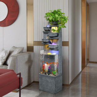 Water ornaments rockery fish tank fountain waterscape landing home living room humidifier home fortune opening decoration