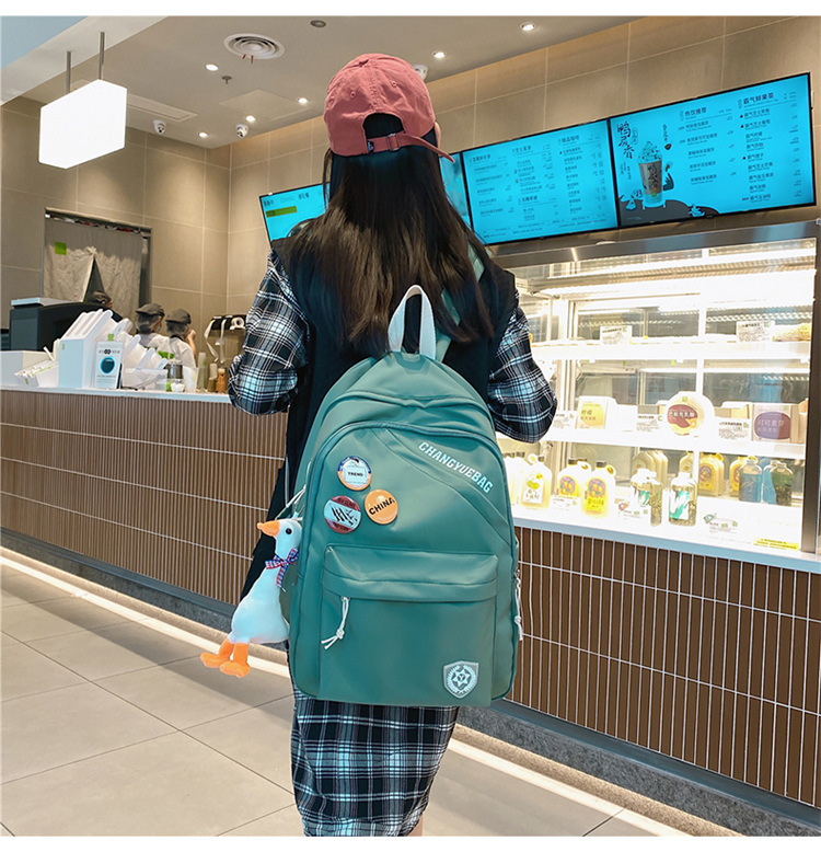 Korean Version Of Simple Backpack College Style Hit Color Cute Schoolbag display picture 3