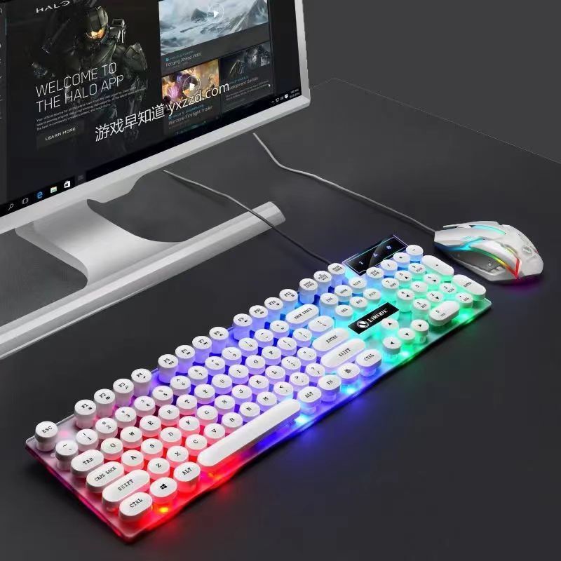 キーボードとマウスのセット、クールなゲームフィール、メカニカル、カラフル、ユニバーサル、ラップトップ、デスクトップ、キーボードとマウス、有線|undefined