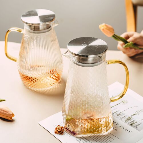 Heat-resistant teapot glass hammered kettle single pot household tea making high temperature resistant scented tea tea set filter teapot