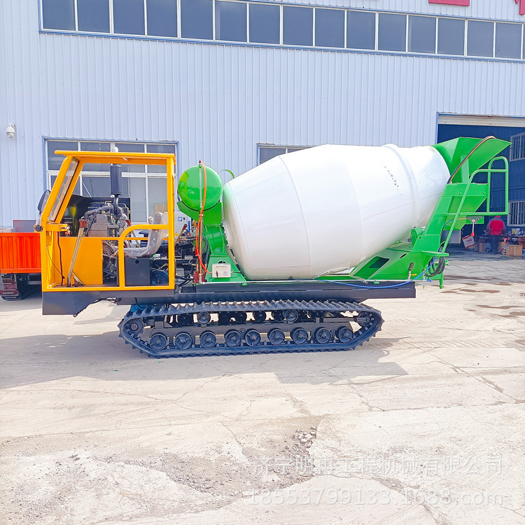 隧道窄路运输水泥搅拌罐车 橡胶履带混凝土搅拌罐车 罐体加厚锰钢
