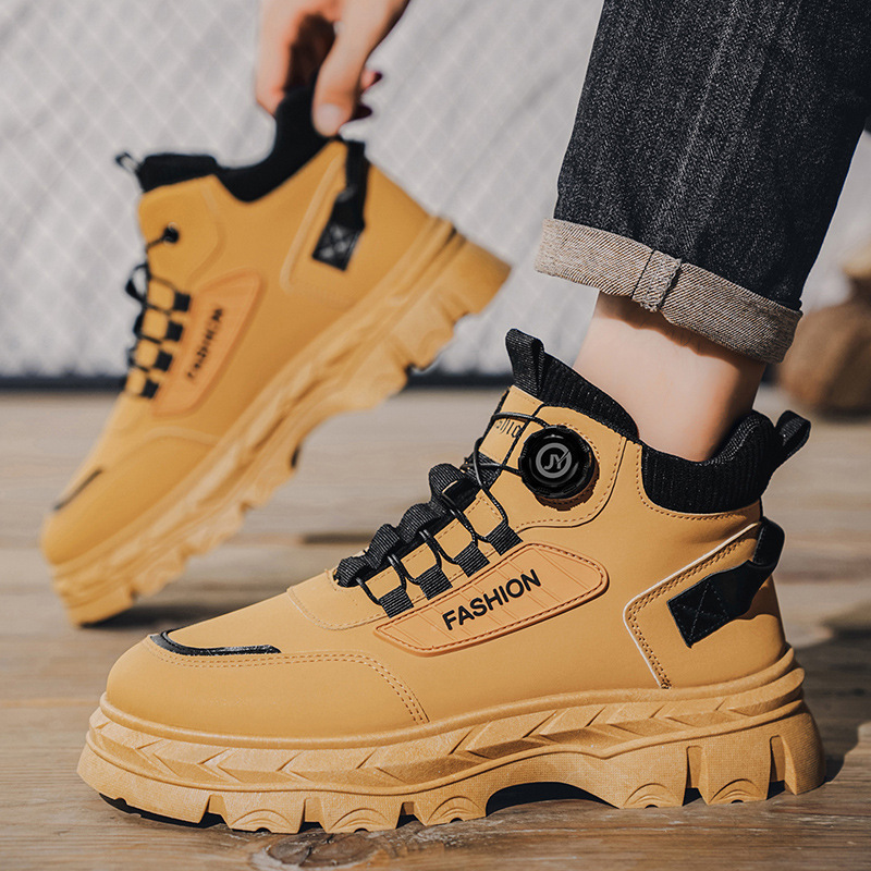 2025 otoño zapatos de hombre nuevos zapatos de estilo alto Martin hombre estilo británico retro zapatos de trabajo de suela gruesa botas casuales cortas
