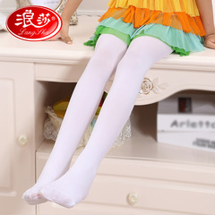 浪莎新款兒童連褲襪白色甜美兒童演出舞蹈連褲襪廠家貨源直銷
