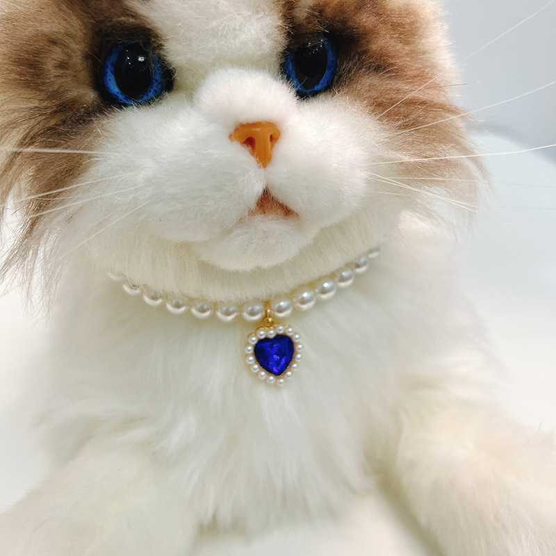 20g Weight Pet Collar Type Of Pet Supplies 1 Piece Quantity Casual, Daily Occasion Bright Pearl Material Heart Shape Pattern All Seasons Season Sweet Style Sweet Bright Pearl Heart Shape Pet Collar 2