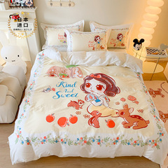 Disney 100% Cotton Quilt Set Cute Kids Bedding Set Dorm Three-Piece Set Girl Bedspread and Sheet Bed 4