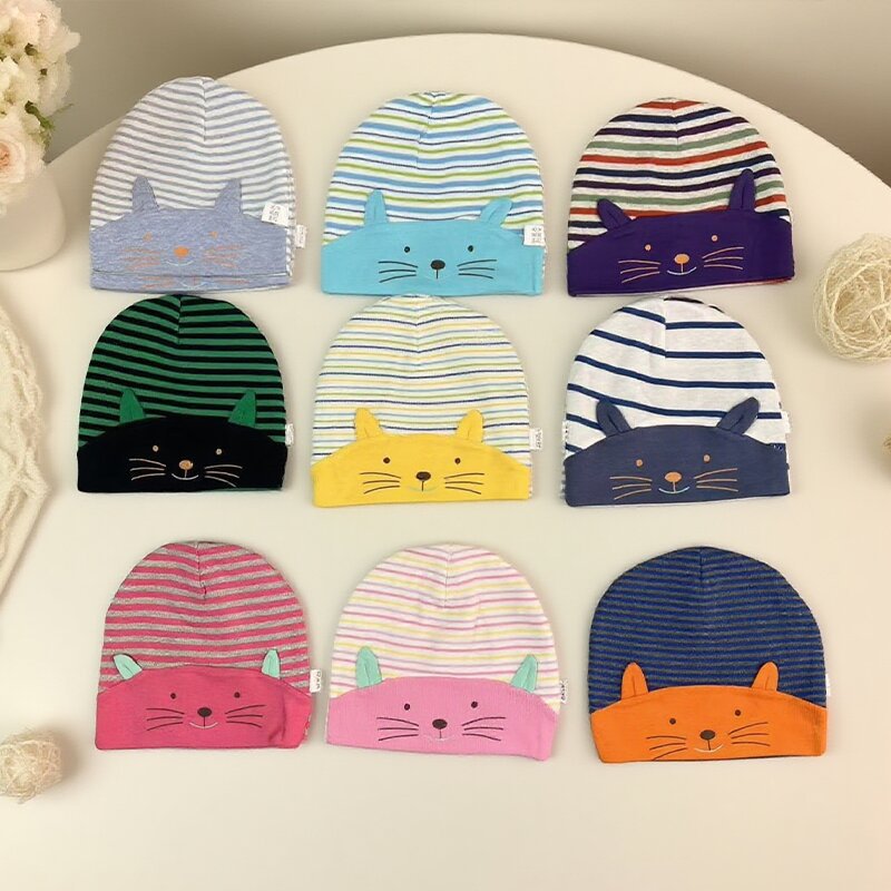 男女童新生儿宝宝个纯棉婴儿帽子胎3帽男潮秋冬月春秋卡通动圆顶