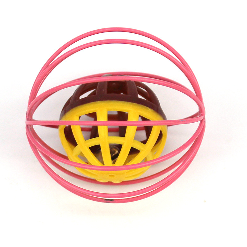 Jaula bola gato juguete Bell Ball auto-Hola juguete gato rascarse bola divertido gato bola interactiva mascota Bola de juguete