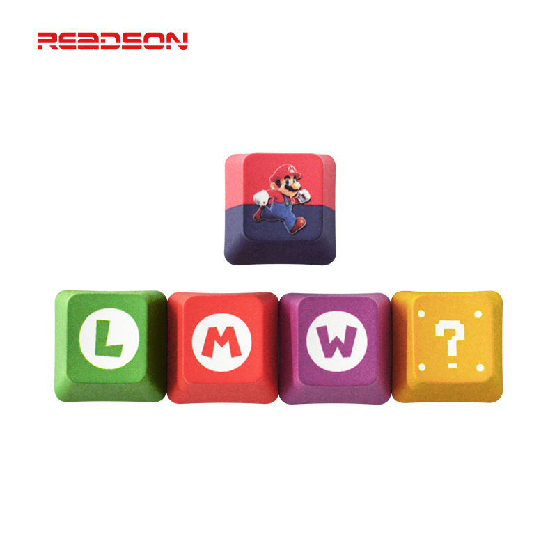 [Sublimación de cinco lados] color PBT Mario suplemento personalizado Teclado mecánico tecla coincidencia de colores