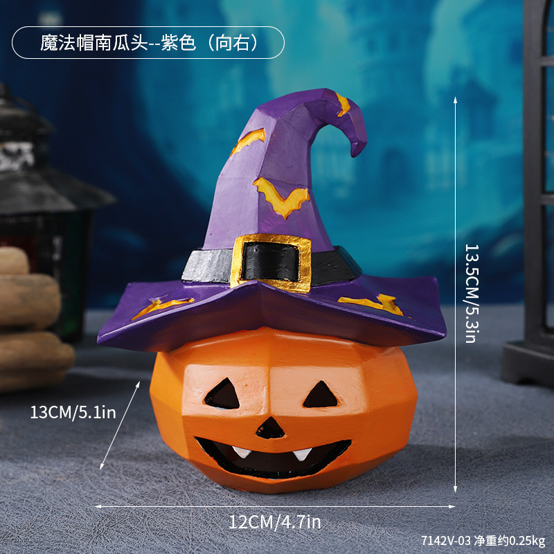 クロスボーダー魔法の帽子カボチャヘッドオーナメントハロウィンカボチャゴーストデコレーションお化け屋敷ゴーストスクリプトキルプロップオーナメント|undefined