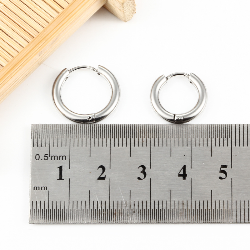 Simple Style Style 10 PCS/Package Diameter 15mm Diameter 17mm Diameter 19mm Stainless Steel Geometric Hook Earring Findings