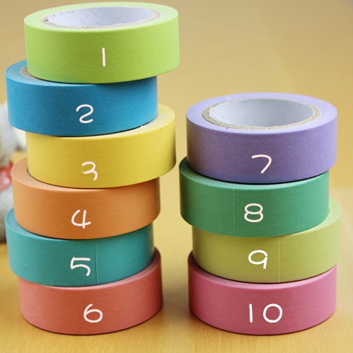 10 color del arco iris cinta de papel cinta de encaje DIY grabable color caramelo cinta de color sólido 10 m cinta de lágrima mano