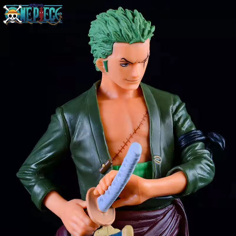 Фигура из One Piece Ророна Зоро уверенный большой набор с тремя мечами движение анимация украшение модель подарок на день рождения