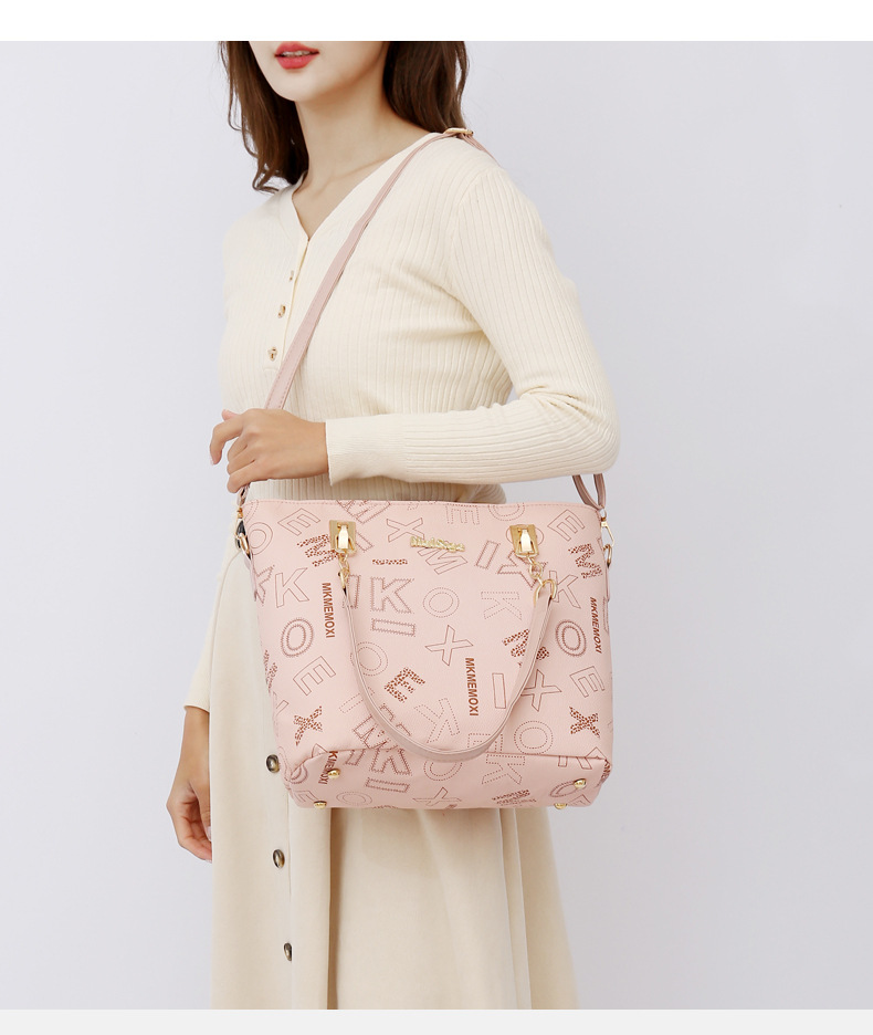 Cross-border foreign trade large-capacity new European and American retro mother-and-child bag multi-piece set women's bag, single-shoulder crossbody handbag undefined