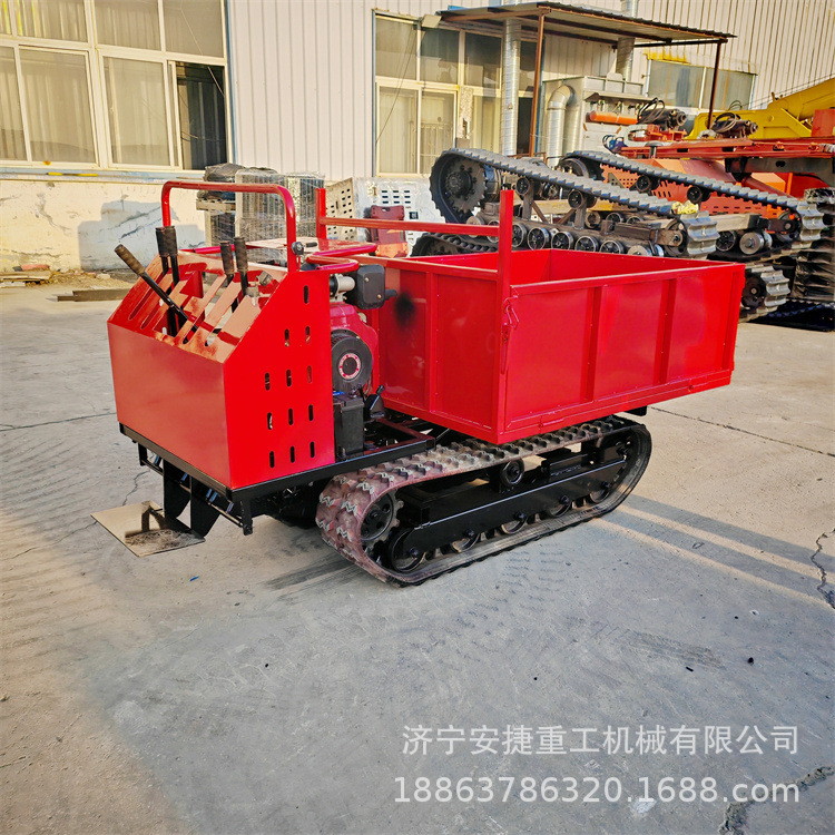 果园手扶式履带运输车 0.75-1.5吨小型履带车 爬45°坡农用自卸车