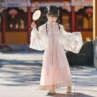 Hanfu Girl's Spring and Autumn Ming Style Autumn and Winter Children's Thick Fleece New Year's Service Thin Summer New Princess Performance Dress