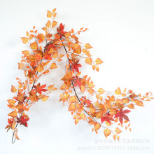 跨境丰收节感恩节万圣节枫叶装饰 仿真秋叶藤条加拿大秋枫叶藤条