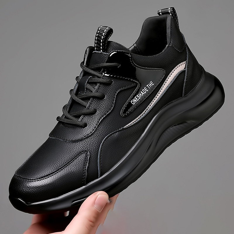 Herren Freizeitschuhe Aus Leder Mit Atmungsaktivem Mesh Und Sohle_voghion.com