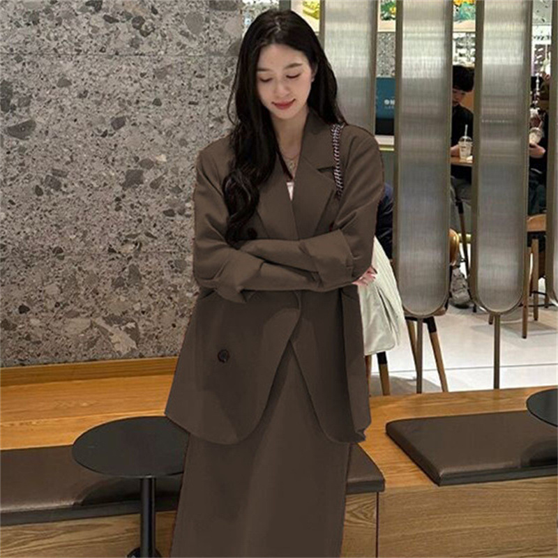 西装半身裙女2025秋季新款韩版职场时尚气质通勤小众小西服外套女|undefined