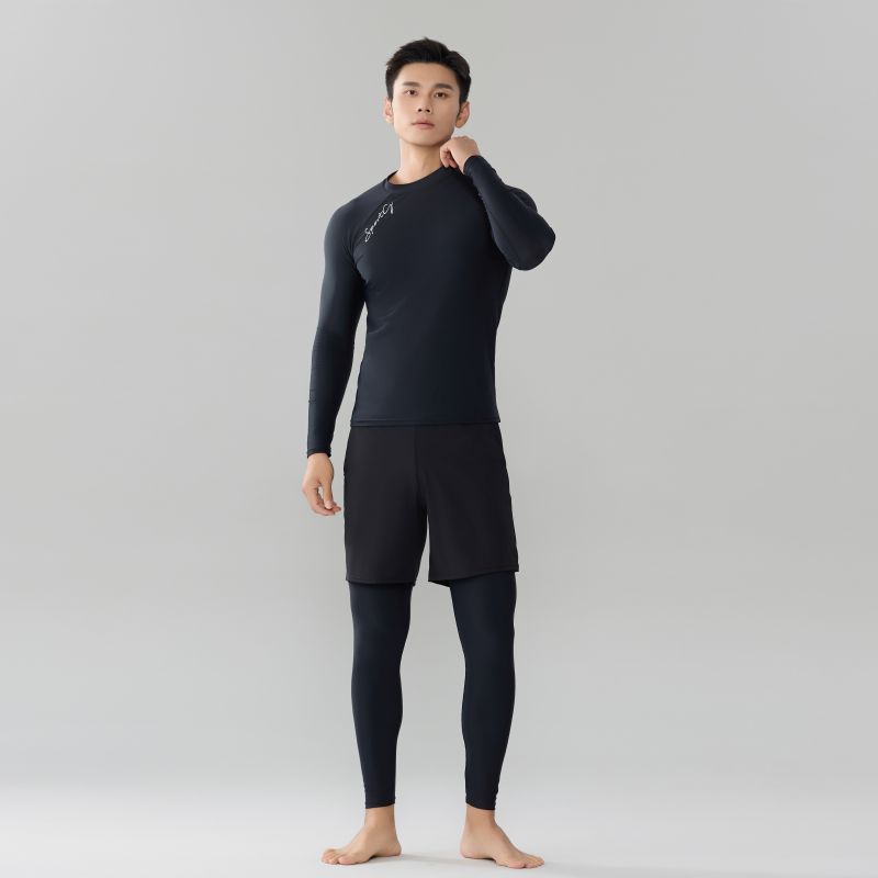 One-Piece Swimsuit Men's Snorkeling Suit Full-Body Sun Protection Surfing Suit Rafting Swimsuit Long-Sleeved Top Jellyfish Suit