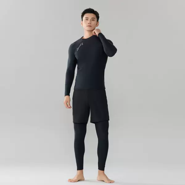 One-Piece Swimsuit Men's Snorkeling Suit Full-Body Sun Protection Surfing Suit Rafting Swimsuit Long-Sleeved Top Jellyfish Suit
