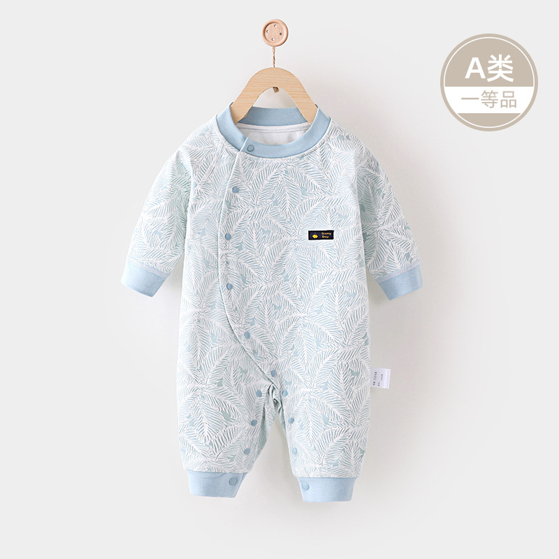 Baby bodysuit, spring and autumn base layer, pure cotton newborn clothes, full moon baby pajamas, rompers, crawling suit