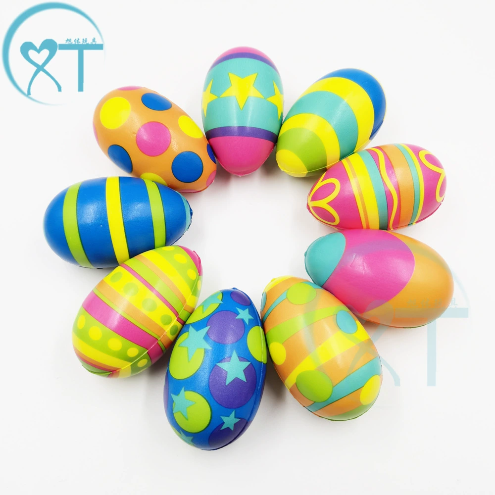 Трансграничные горячие продажи медленный отскок маленький яичный шарик PU Пенящийся шар цветная печать яйцо пасхальное яйцо декомпрессионная игрушка